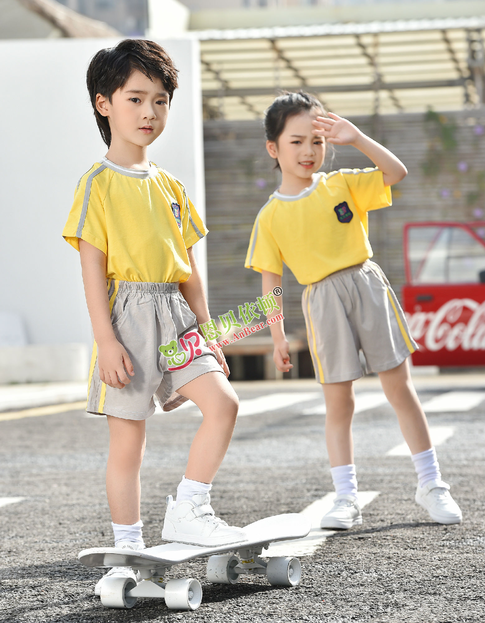 N10486幼儿园夏季园服-2022夏季新款园服|2022运动款校服|恩贝依顿园服