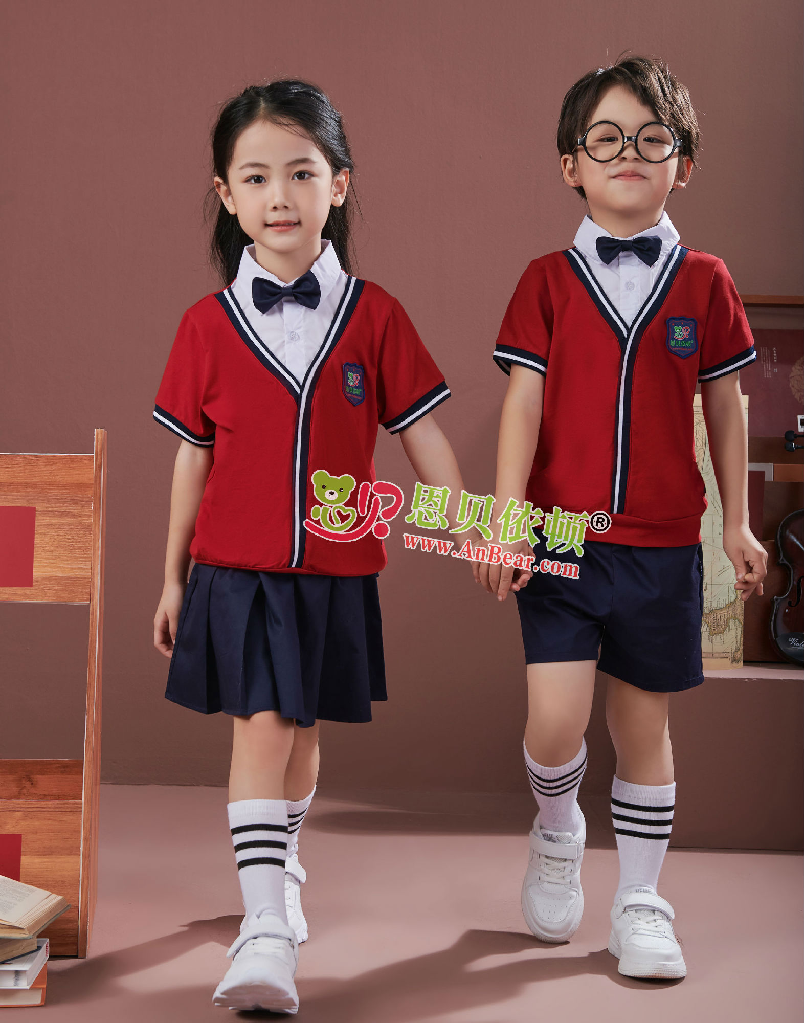 N10600AB幼儿园夏季园服-2024夏季新款园服|2024英伦风校服|恩贝依顿园服