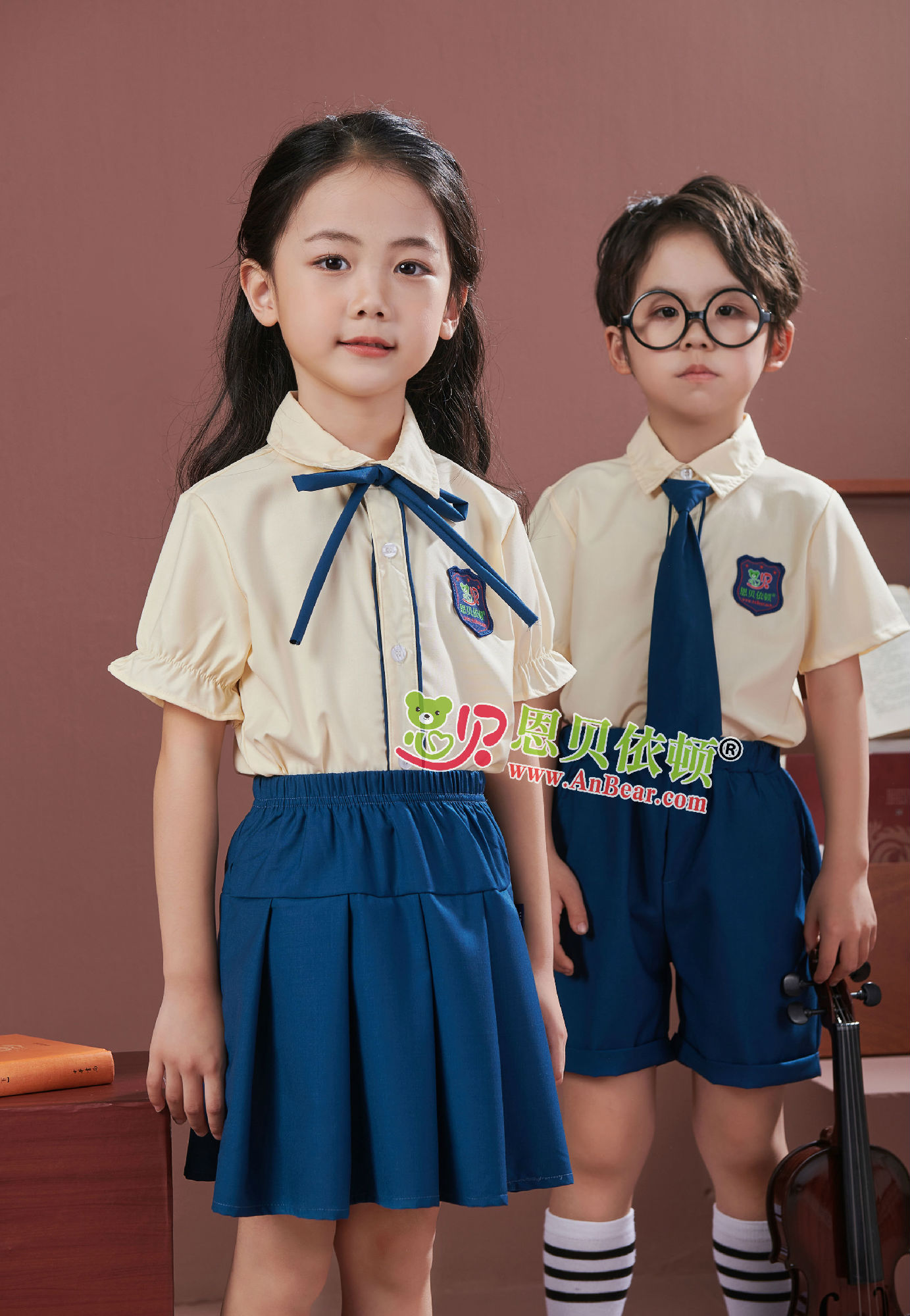 N10605AB幼儿园夏季园服-2024夏季新款园服|2024英伦风校服|恩贝依顿园服