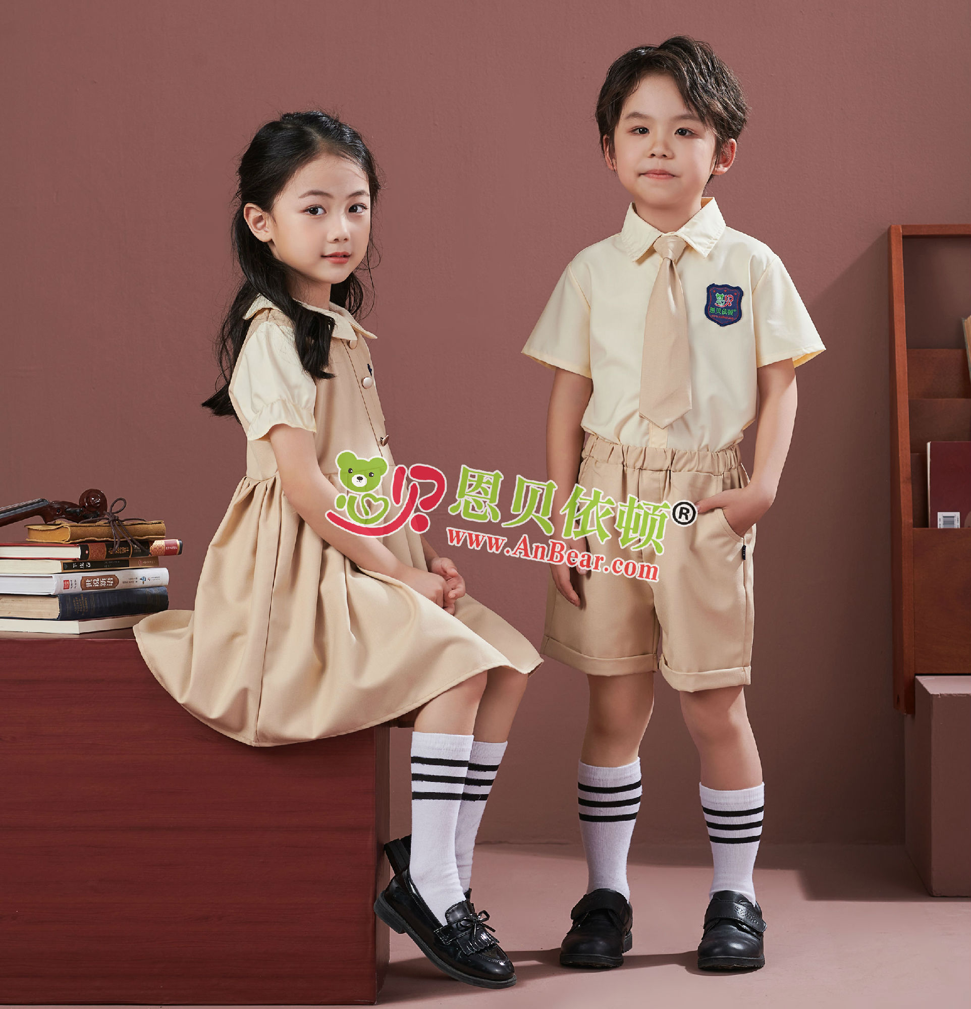 N10607AB幼儿园夏季园服-2024夏季新款园服|2024英伦风校服|恩贝依顿园服